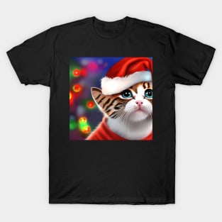 Cute Kitten Christmas Illustration T-Shirt